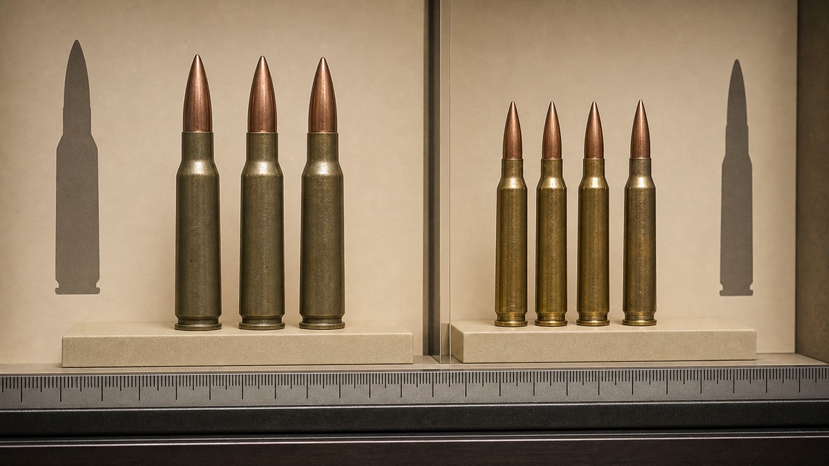 7.62mm×39弾と5.56mm NATO弾の不活性展示
