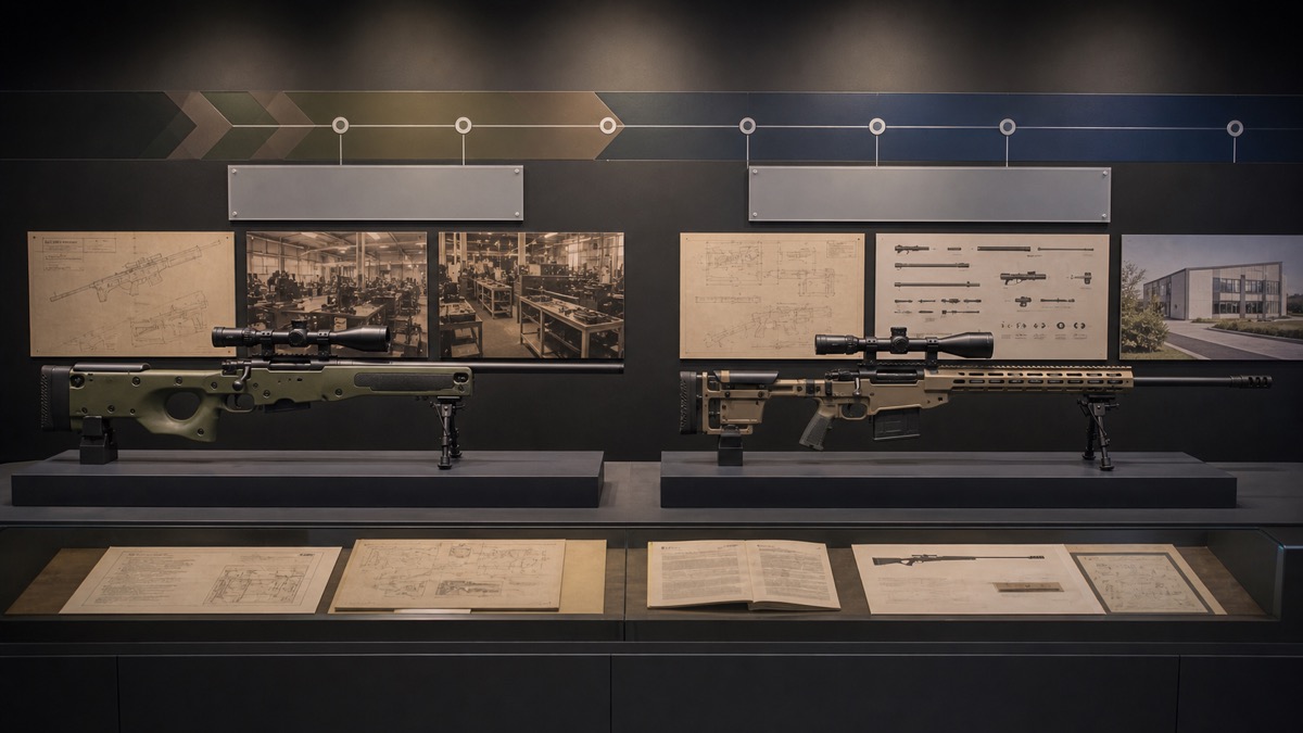 Accuracy InternationalのAWからAX系への系譜をイメージした展示