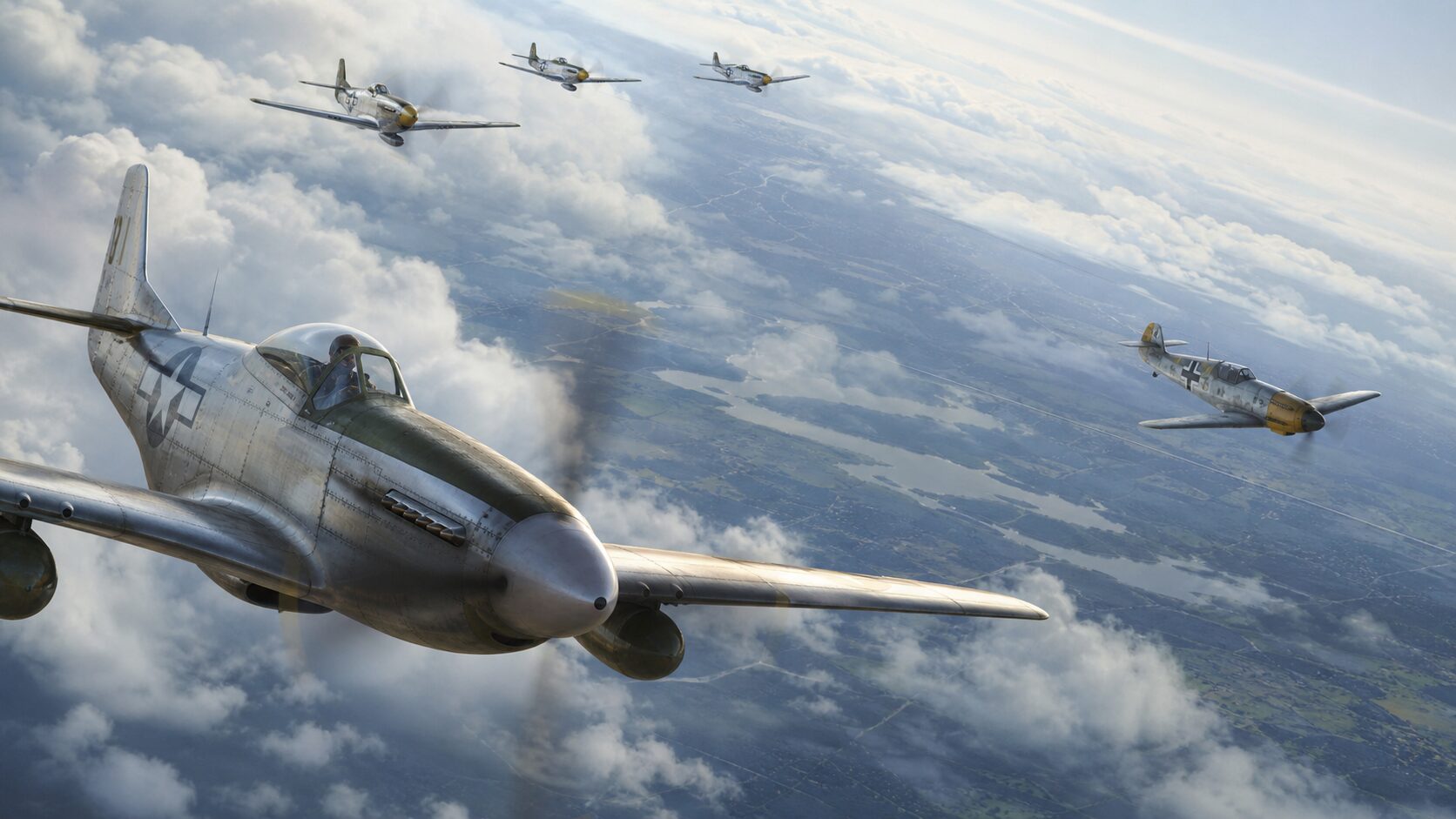 増槽を備えて出撃準備をするP-51ムスタング