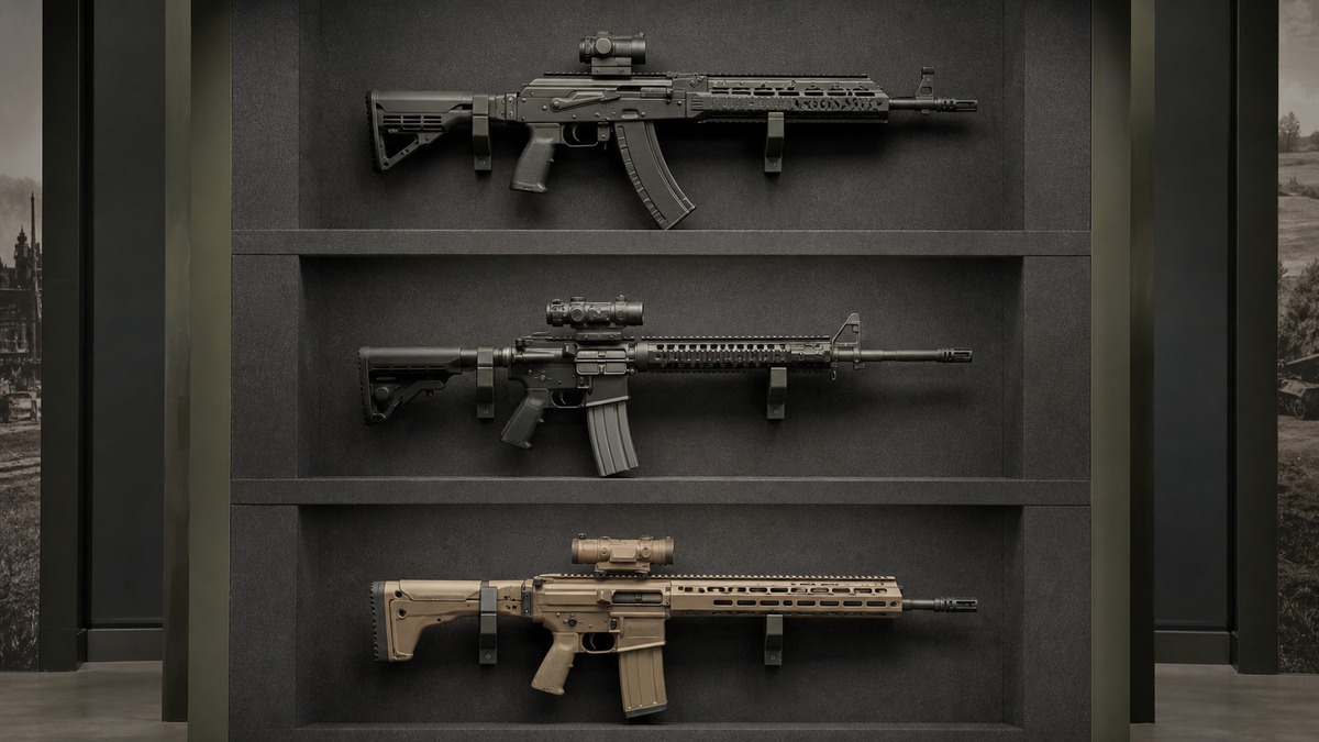 AK-12系・M4A1系・XM7系の現代小銃展示