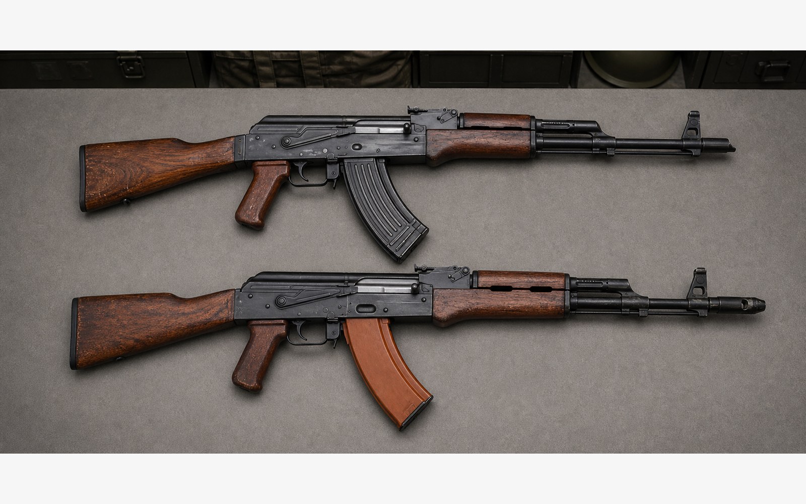 AK-47とAKMの外観比較イメージ