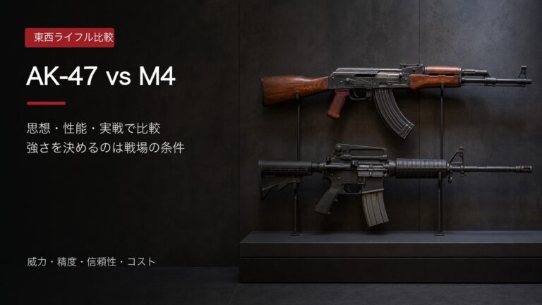 AKM系ライフルとM4カービンを比較する記事アイキャッチ