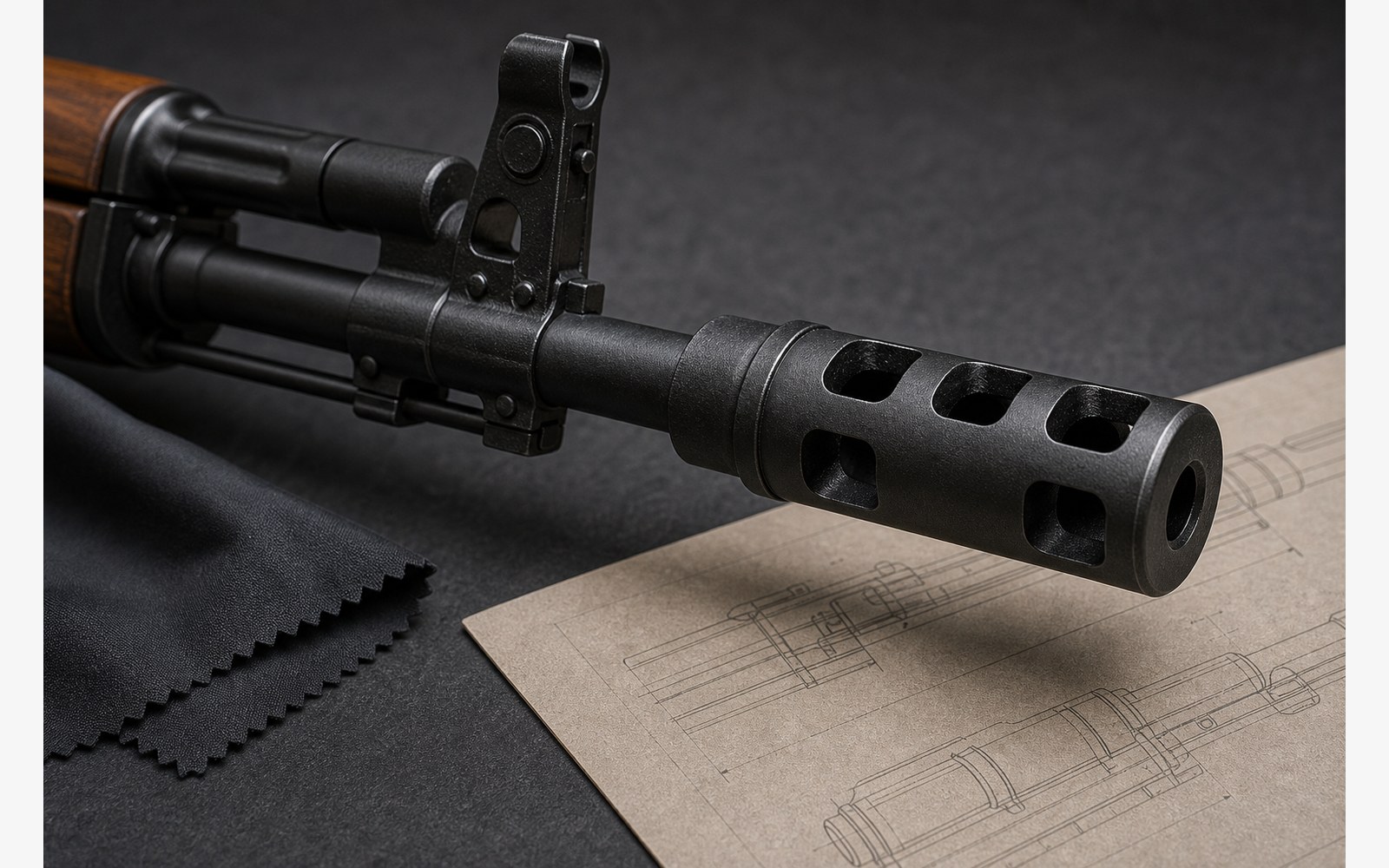 AK-74大型マズルブレーキのイメージ