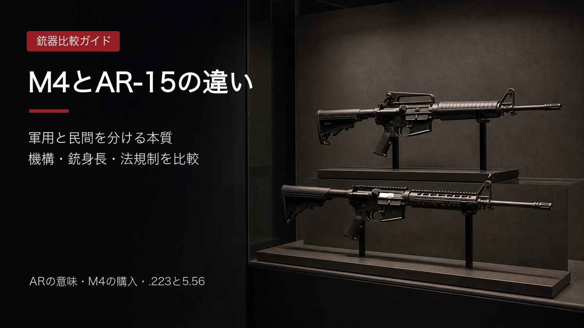 M4カービンとAR-15系民間ライフルを比較する記事アイキャッチ