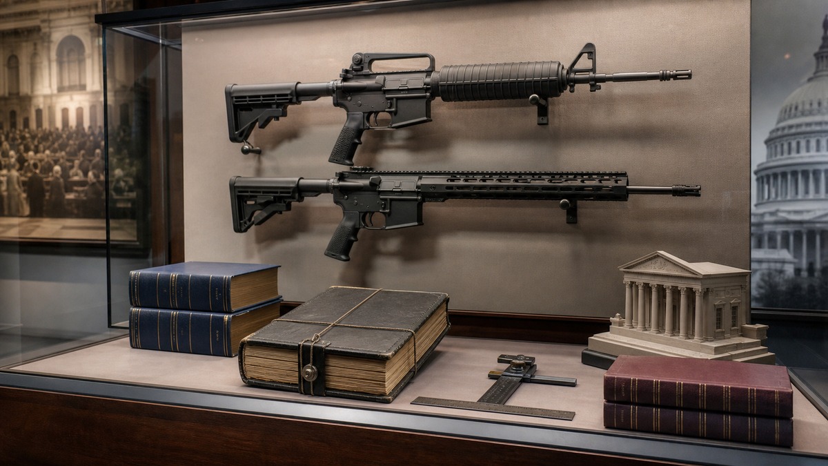 米国の機関銃・短銃身ライフル規制を表す資料展示