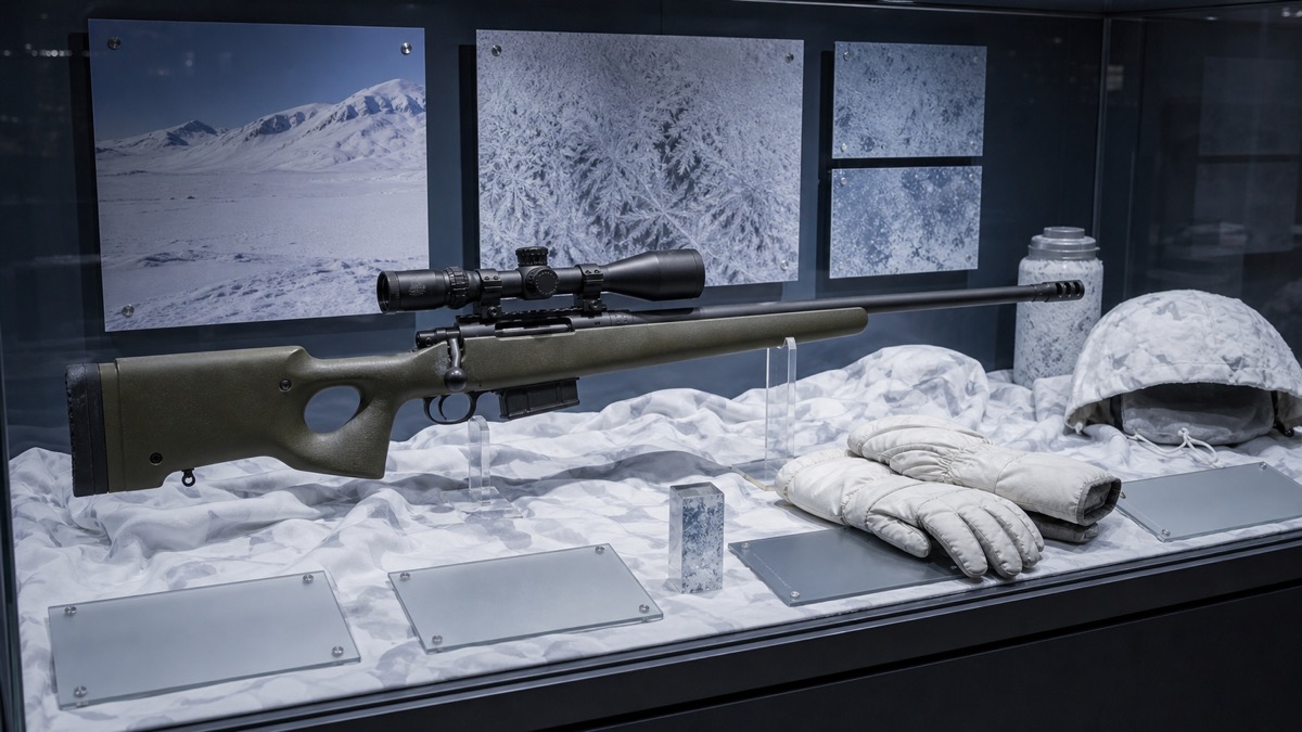Arctic Warfareの寒冷地対応をイメージした展示