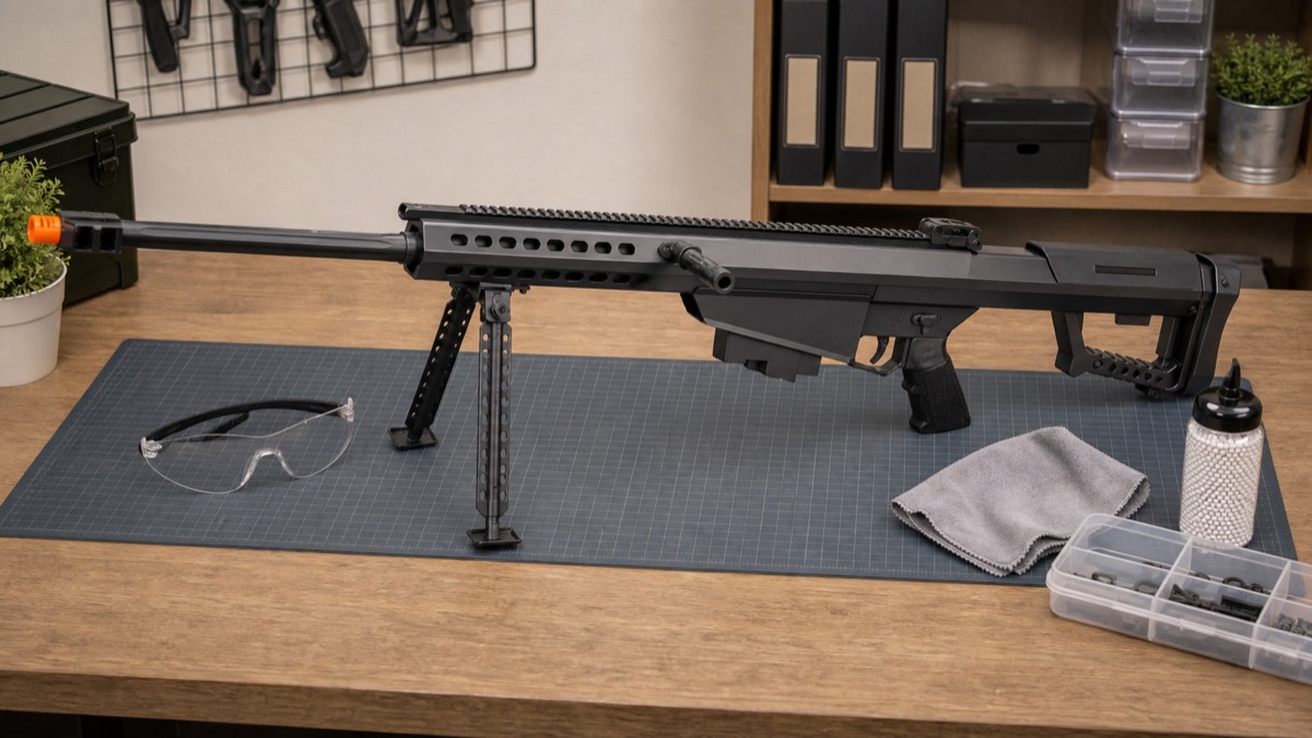 バレットM82系エアガンを安全に楽しむ趣味用ディスプレイ