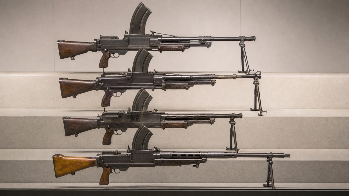 Bren Mk1・Mk2・Mk3・L4を比較する展示