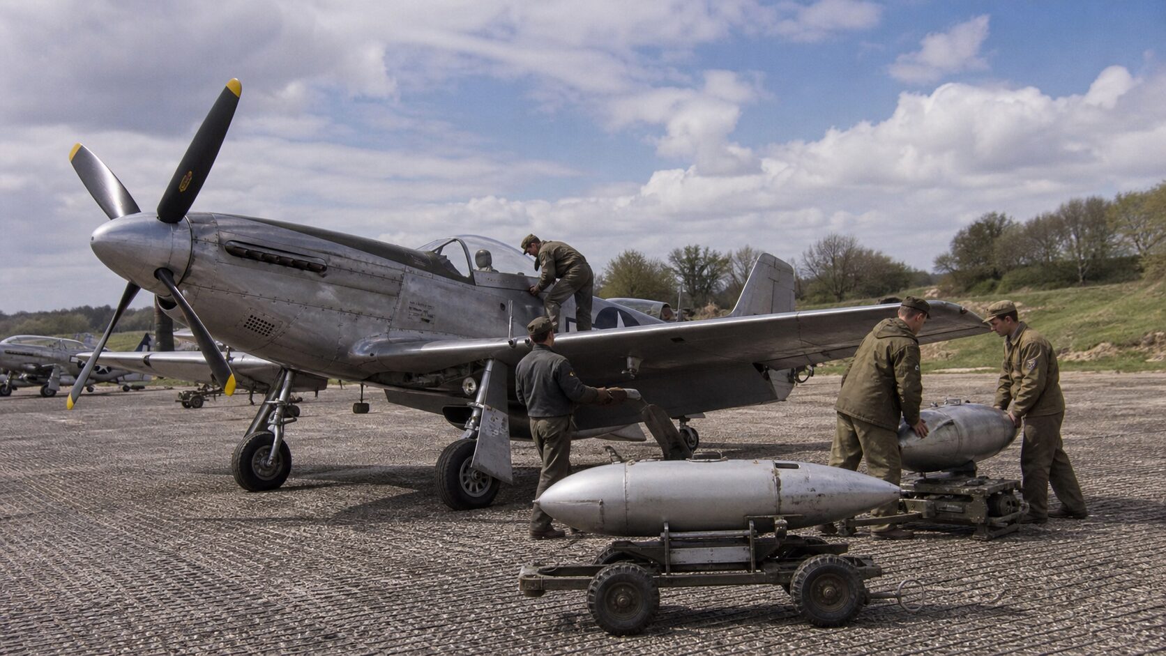 P-51Dとドイツ戦闘機の空中戦
