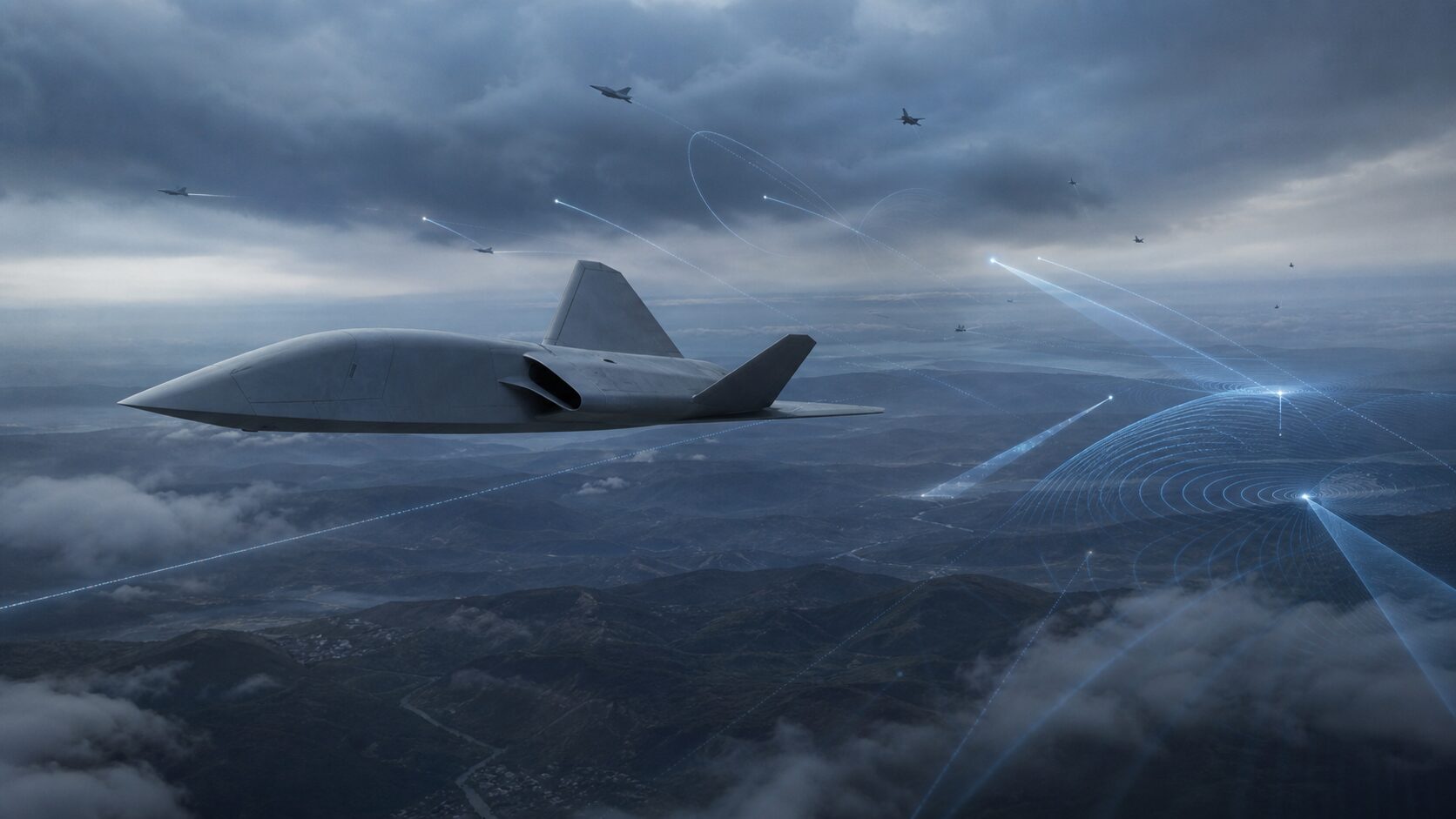 無人機が電子戦を支援するイメージ