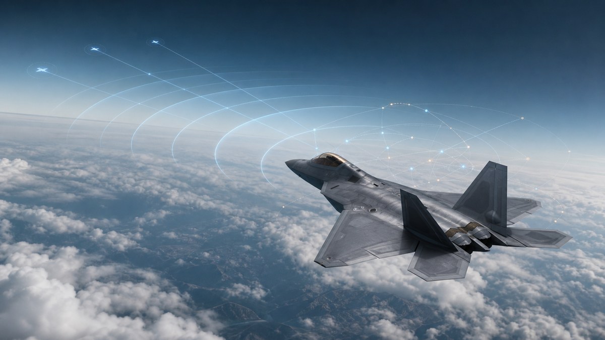 F-22が先に探知して射撃する戦闘概念の解説画像