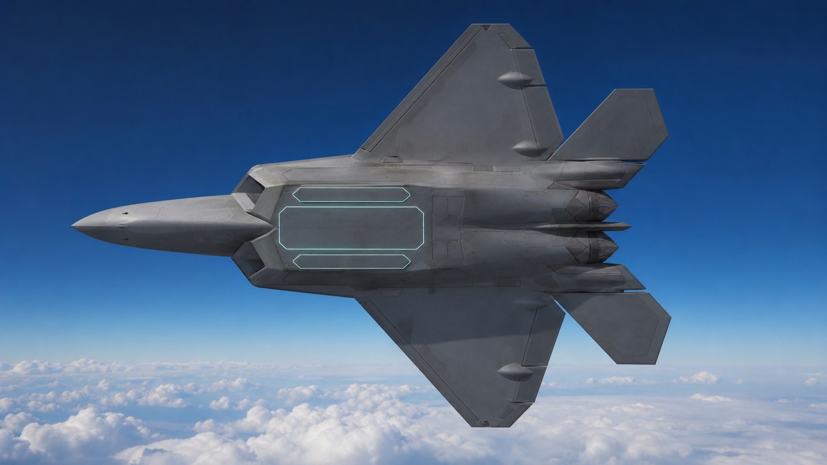 F-22の機内兵装と空対空・対地任務の解説画像