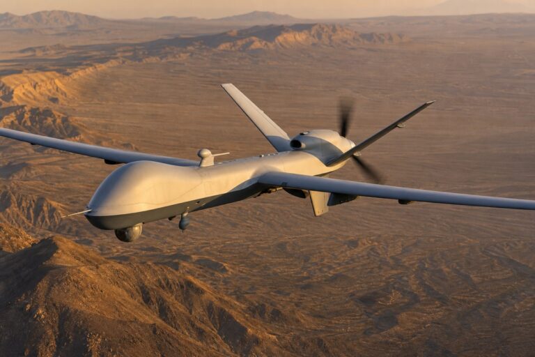 乾燥地帯上空を長時間飛行するMQ-9級遠隔操縦航空機