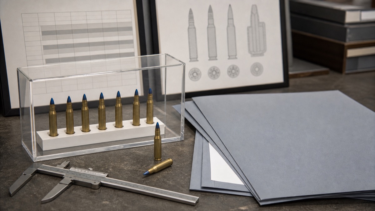 5.7x28mm弾とNATO標準化をイメージした資料展示