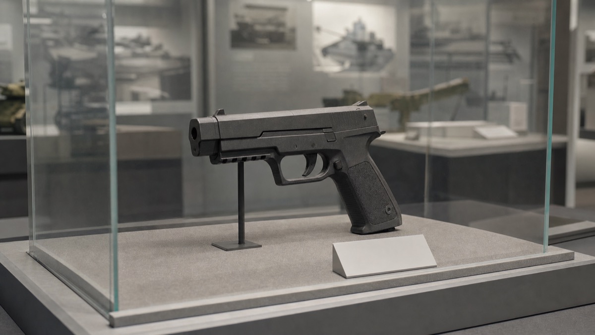 FN Five-seveNをイメージした博物館展示