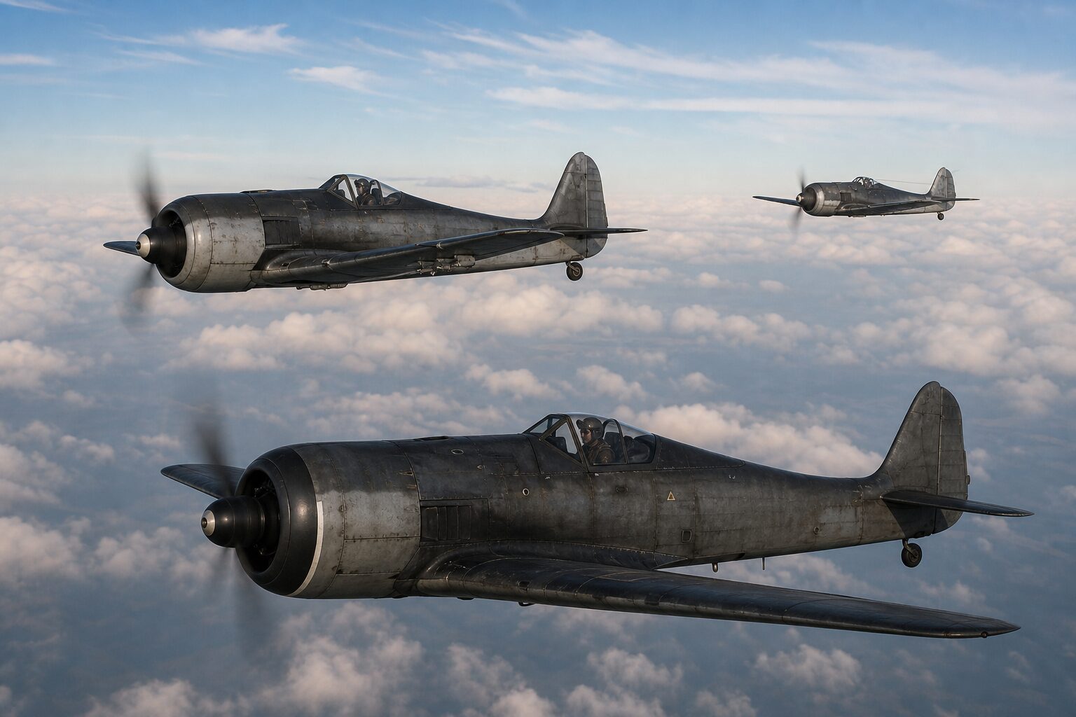編隊飛行するFw190