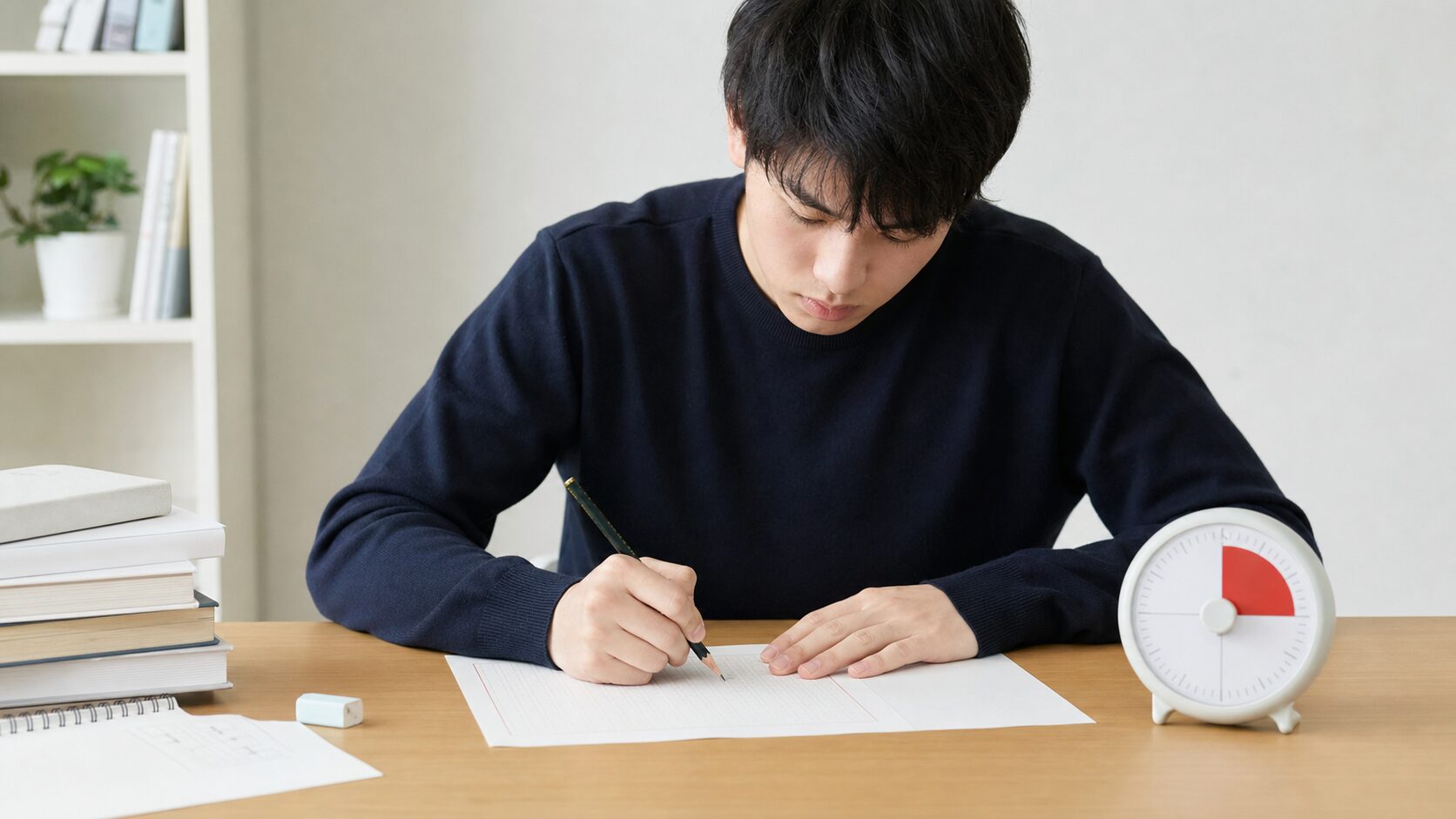 40分を計って防大小論文を練習するイメージ