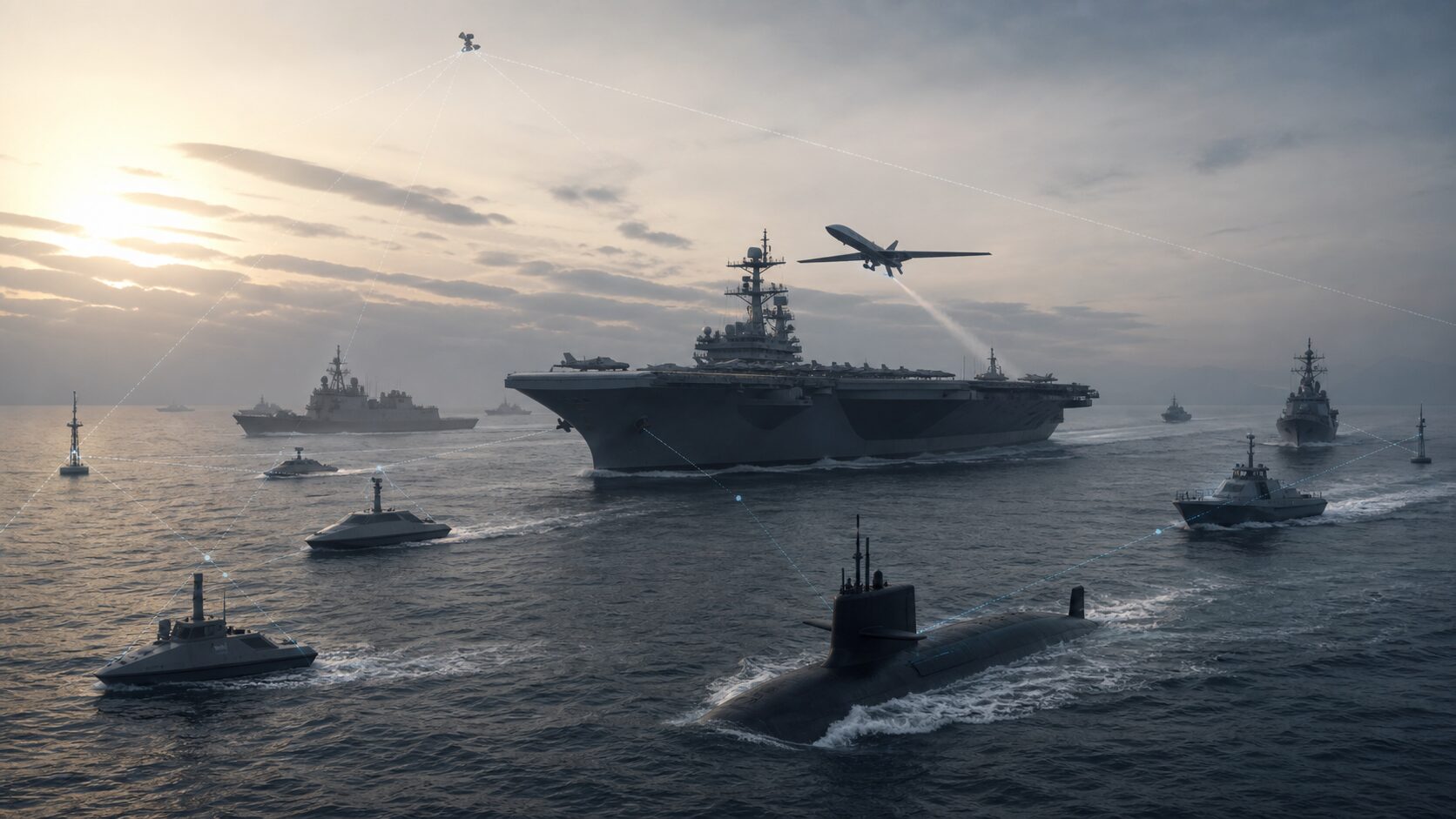 無人艇・無人機・潜水艦が連携する2030年代の艦隊