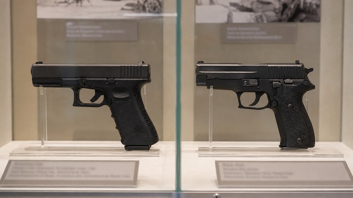 グロック17とSIG P226の安全な比較展示