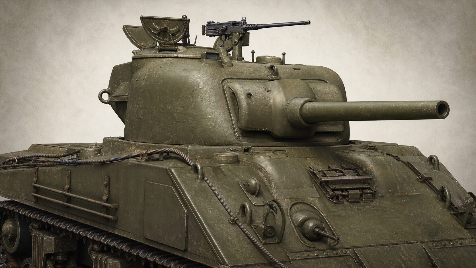 M4シャーマンの75mm砲と砲塔