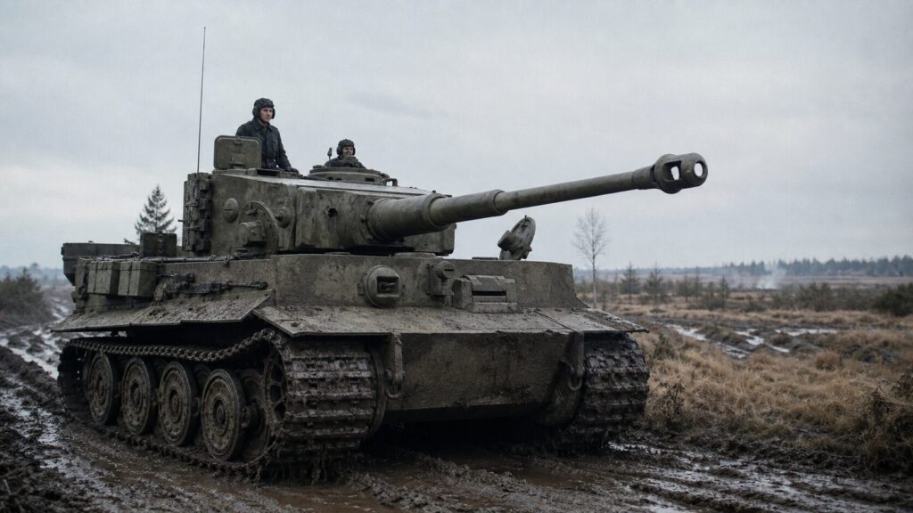 泥濘地を進むティーガーI重戦車
