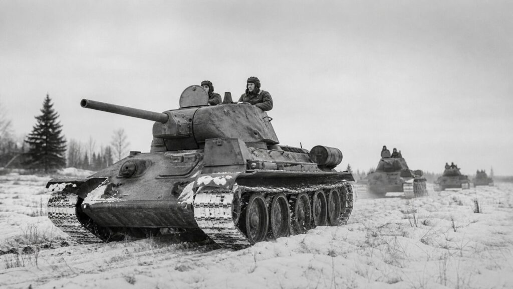 雪原を進むT-34戦車