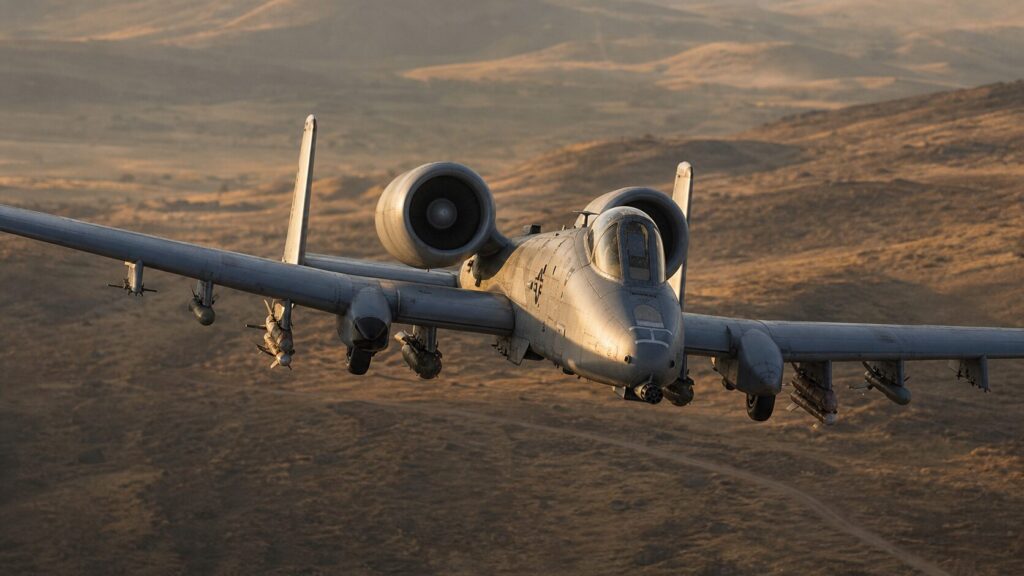 低空を飛行するA-10サンダーボルトII