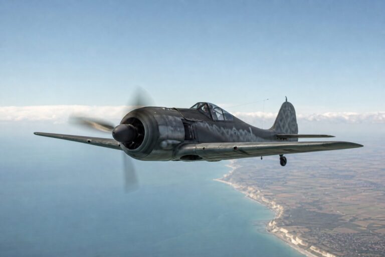 沿岸上空を飛行するFw190