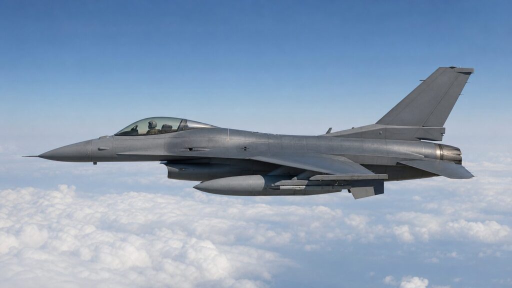 雲上を飛行するF-16ファイティング・ファルコン