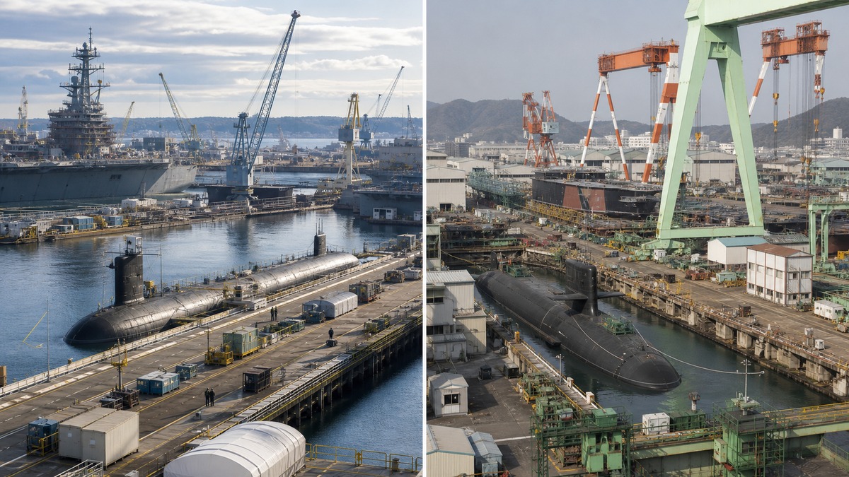 米国HIIと日本の造船重工を比較するイメージ
