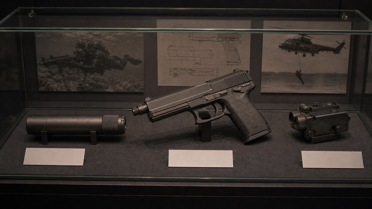 H&K USPをイメージした博物館展示