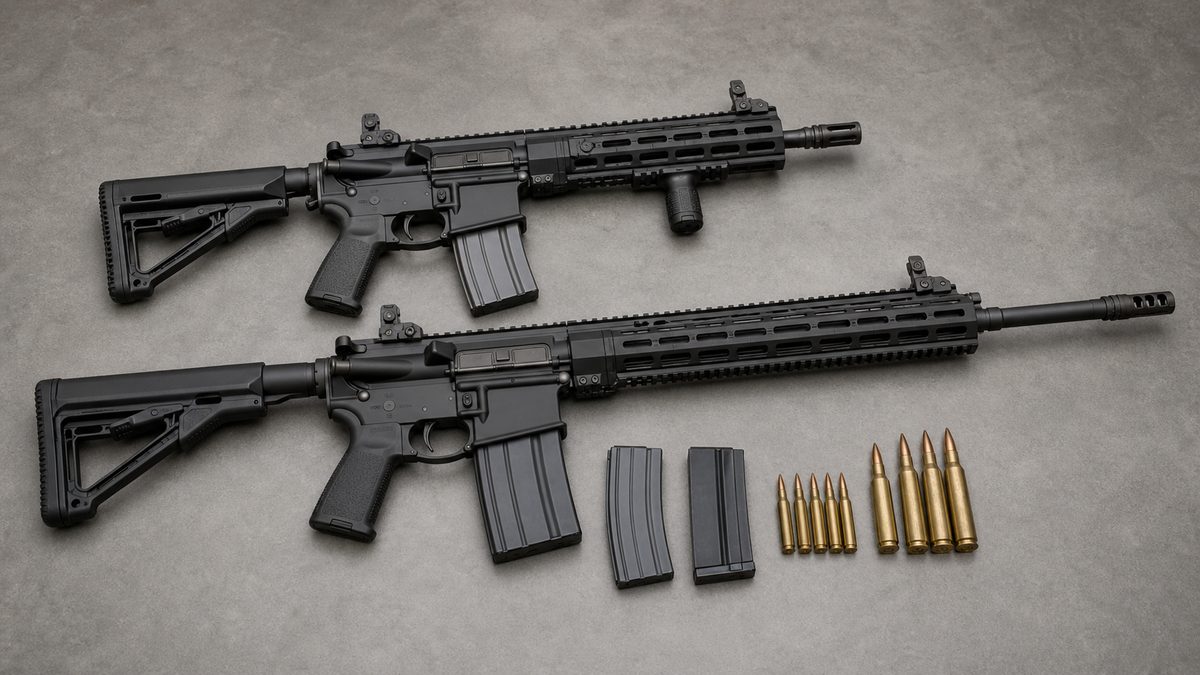 HK416とHK417の口径差をイメージした比較写真