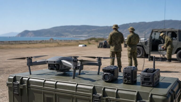自衛隊のモジュール型UAVと交換式モジュールのイメージ