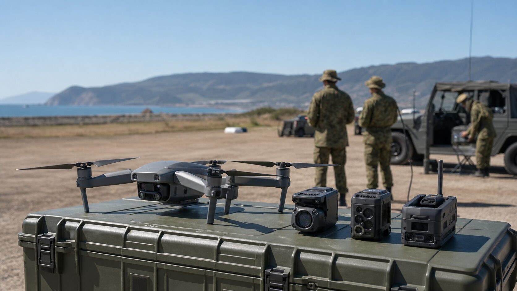 自衛隊のモジュール型UAVと交換式モジュールのイメージ