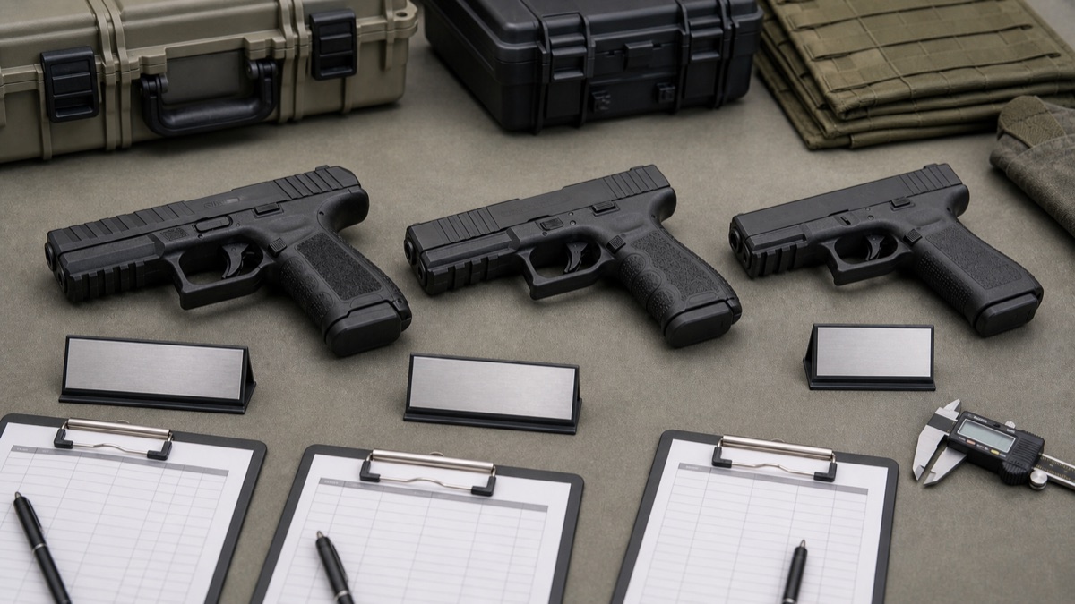 自衛隊拳銃トライアルでAPX・SFP9・グロックを比較するイメージ