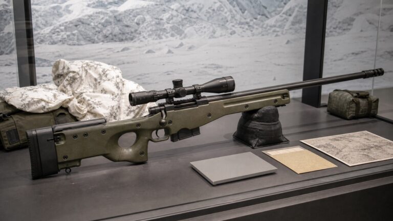L96A1/AWMの系譜をイメージした博物館展示