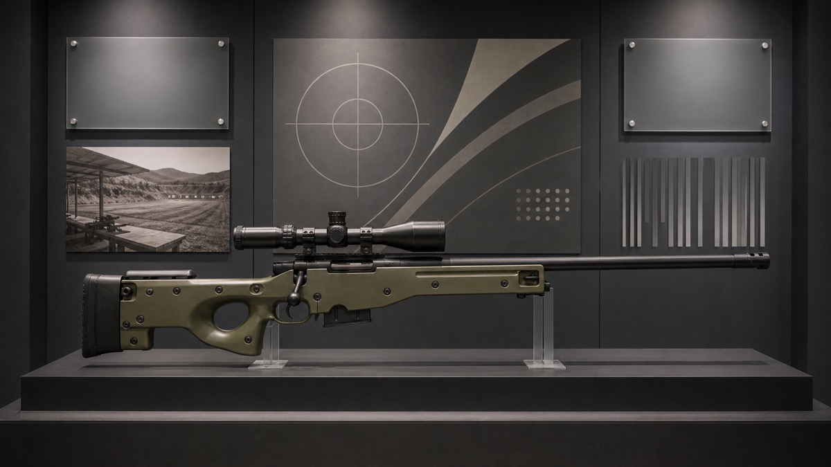 L96A1の競技銃由来の設計思想をイメージした展示