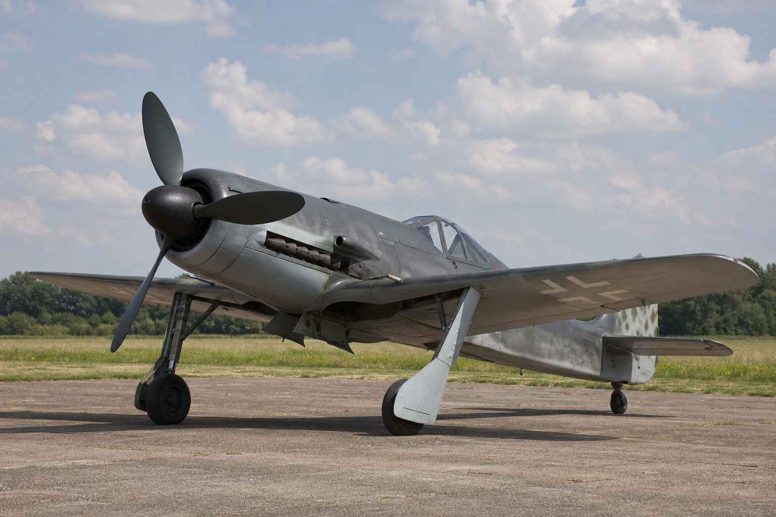 長鼻型Fw190 D-9の機首と主翼
