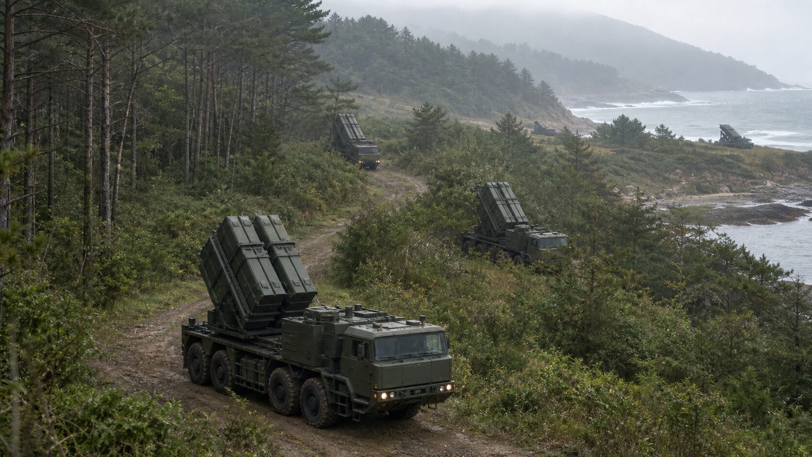 6発の発射筒を備えた88式SSMの発射機