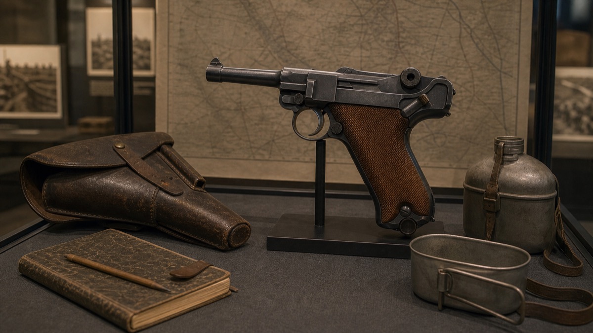 第一次世界大戦期のルガーP08装備展示