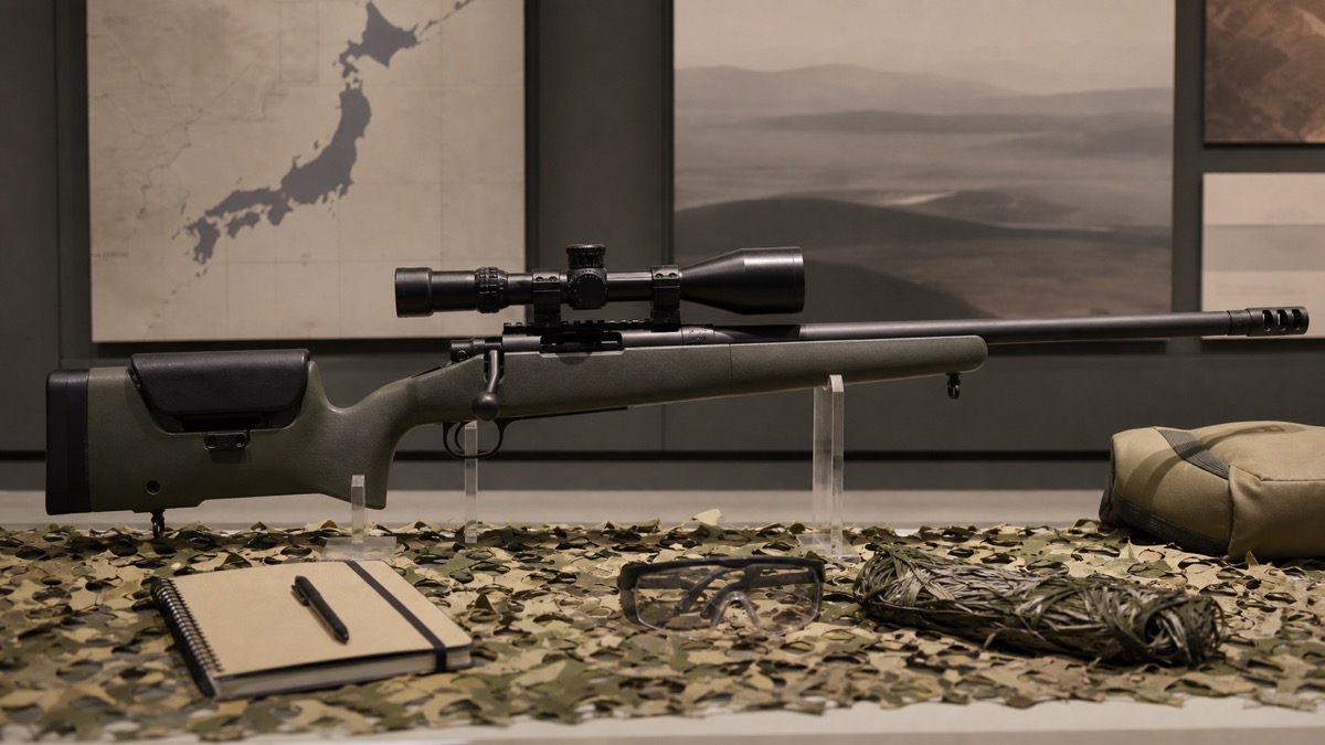 陸上自衛隊によるM24 SWS導入をイメージした展示