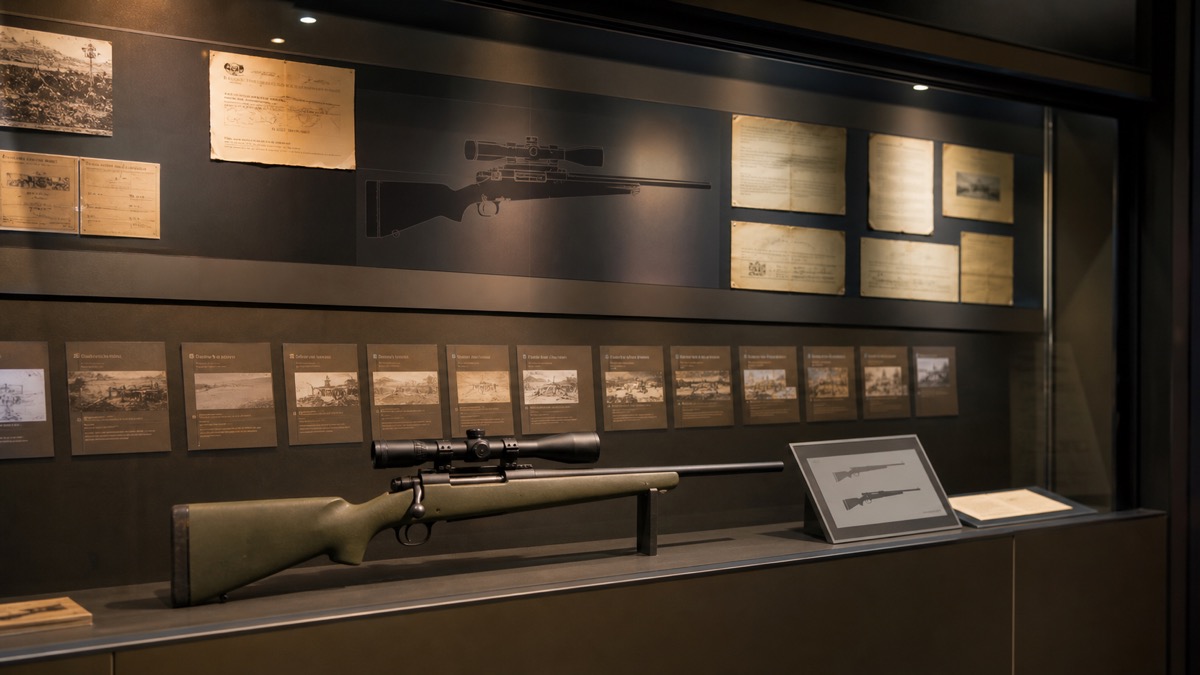 M24 SWSのロングアクション設計思想をイメージした資料展示