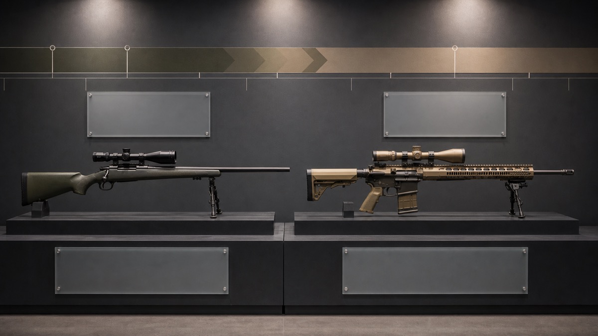 M24 SWSとM110 SASSの役割分担をイメージした比較展示