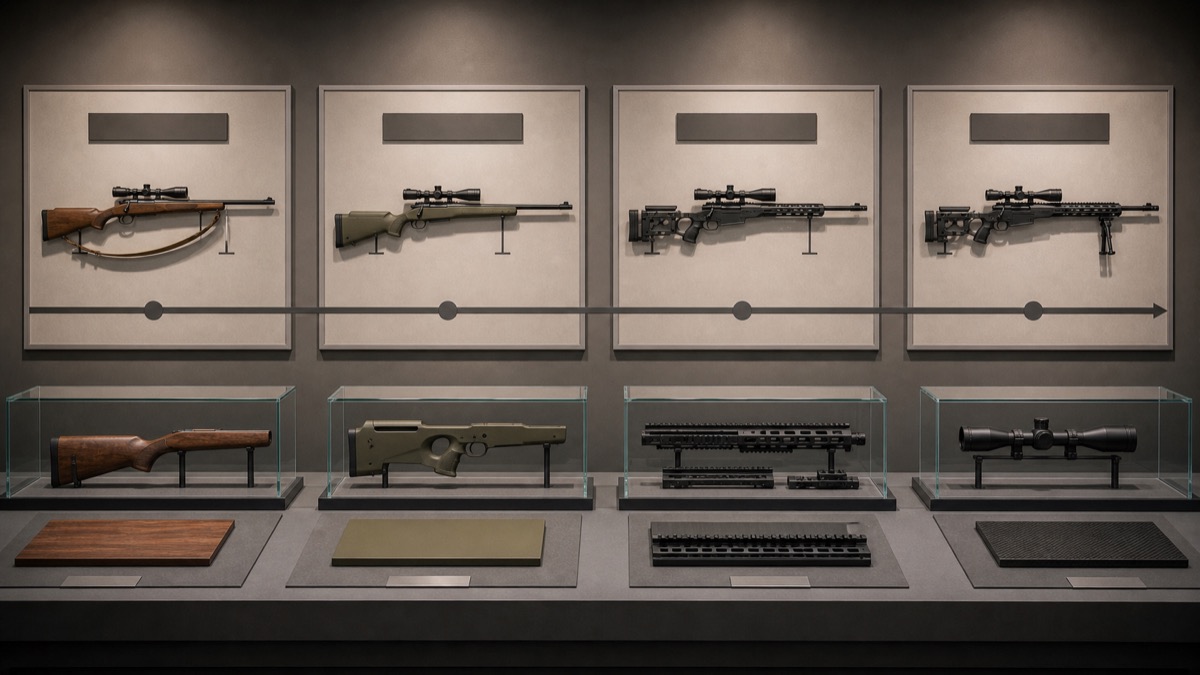 M40A1からM40A7までの改良史をイメージした展示