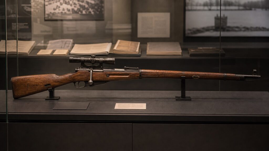 モシン・ナガン狙撃銃をイメージした博物館展示