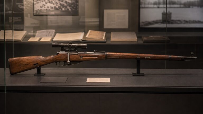モシン・ナガン狙撃銃をイメージした博物館展示
