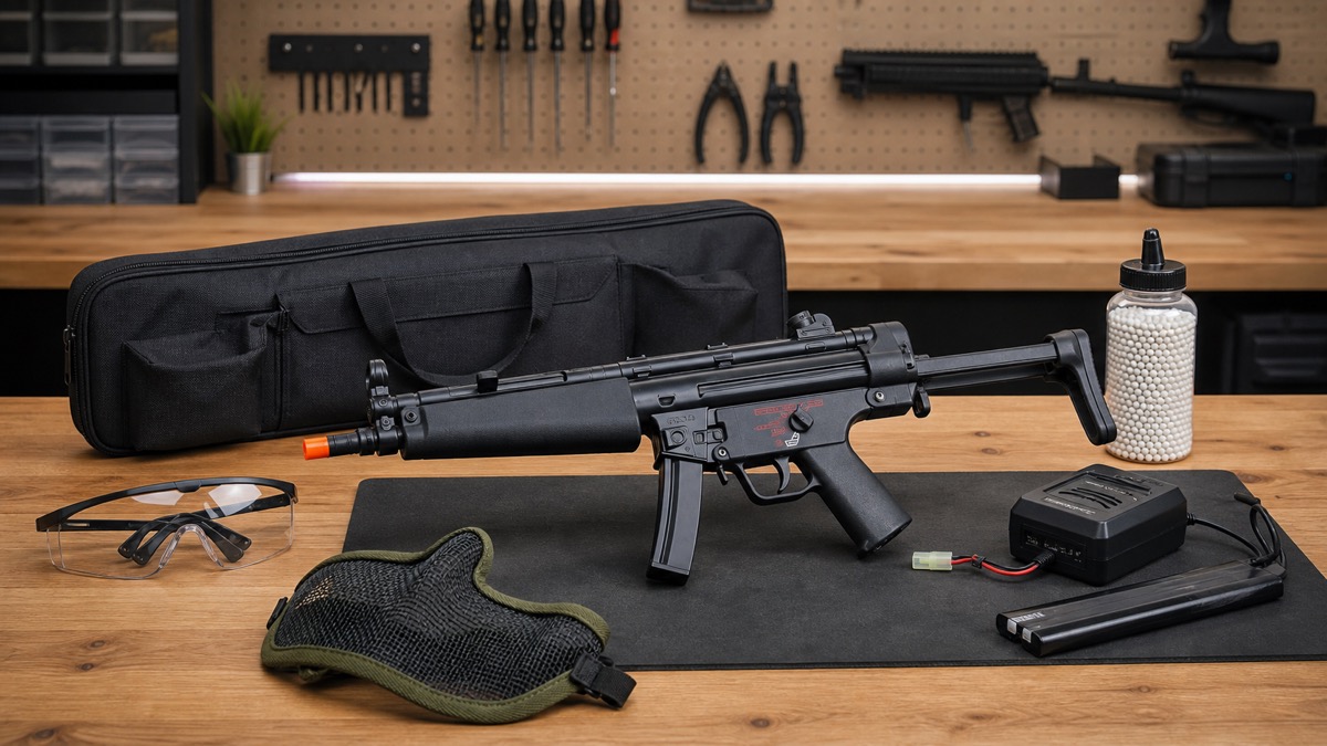 MP5系エアガンを安全に楽しむ趣味用ディスプレイ