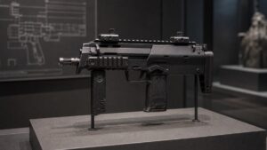 MP7をイメージした博物館展示