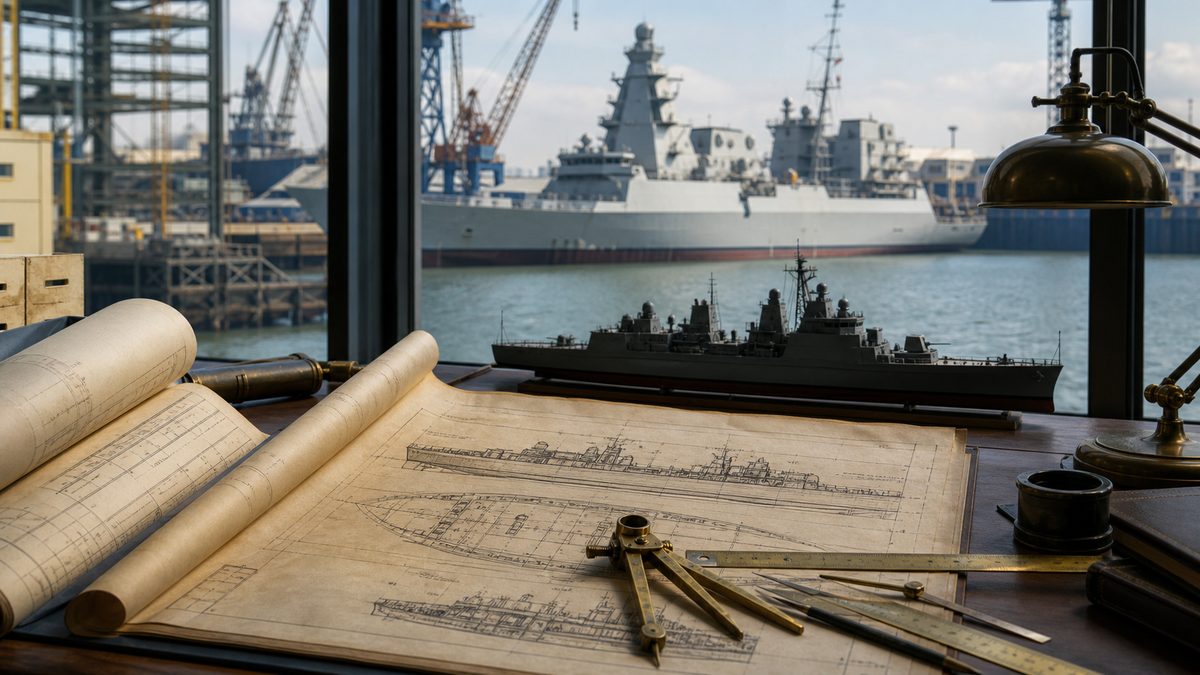 艦艇建造の歴史と現代造船のつながりを示すイメージ