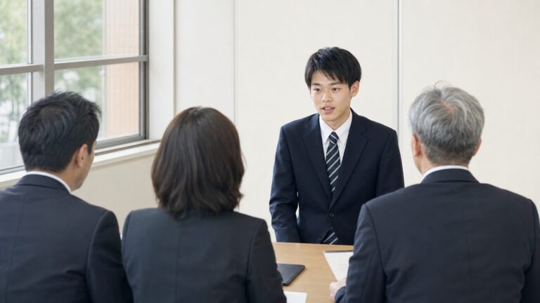 防衛大学校志望者が個別面接を受けるイメージ